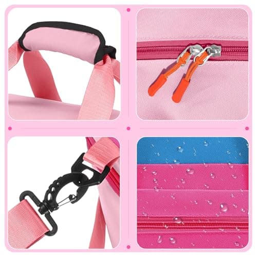 WOOMADA Kids Travel Bag with Shoe & Wet Pockets, Carry On Duffle Bag for Overnight Trips, Sports, School(hot pink) - Thumbnail 6