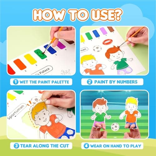 YPLUS Paint with Water Books for Toddlers, Watercolor Painting Funny Careers, Gift for Kids Ages 1-3, 2-4, 4-6 - Thumbnail 2