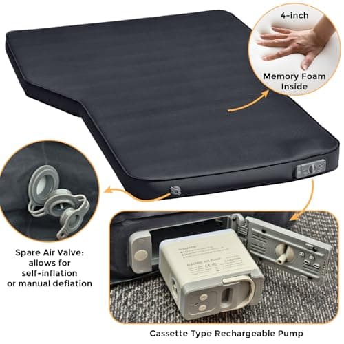 Hybrid Air Foam SUV Mattress with Built-in Pump, Fits Tesla Model Y Juniper - Thumbnail 3