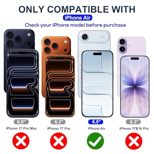 JESOHO Anti Glare Screen Protector for iPhone Air(6.5 inches) Blue Light Blocking, Anti-Reflective Military-Grade Shatterproof HD Tempered Glass with Easy Installation Tray,Touch Sensitive,9H,2 Pack - Thumbnail 2