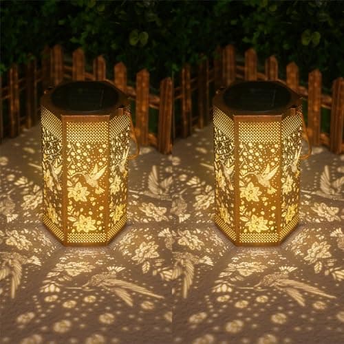 2 Pack Hummingbird Solar Lights Outdoor Garden Decor Landscape Lighting Birthday Gifts for Women Men Mom Father Solar Lantern Outdoor Waterproof for Outdoor Decor for Outside, Pathway, Yard - Image 1