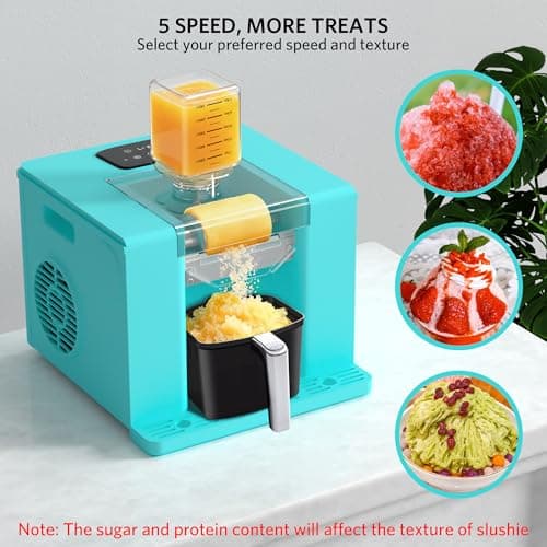 Shaved Ice & Slushie Machine No Ice Needed, Sugar Free Slushy Machine, 60S Making Shaved Ice, Slushie, Margaritas, Auto Clean, LED Display, 280W Frozen Drink Maker for Home, Party, Outdoor Use - Thumbnail 5