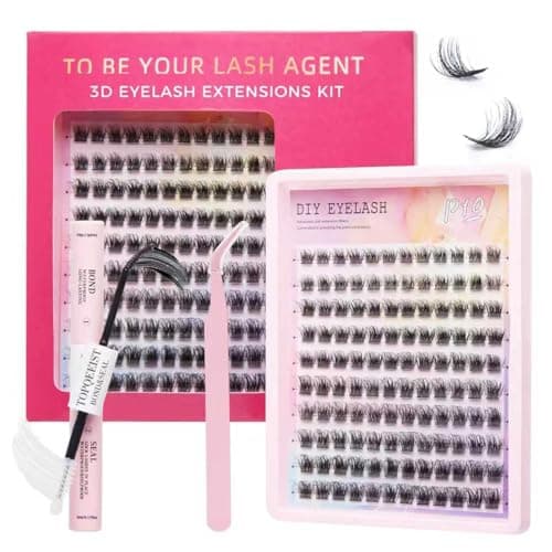 Lash Clusters Kit 3D Eyelash Clusters 10-16MM Volume D Curl Cluster Eyelash Extensions Wispy Individual Lash Extensions Kit Anime Lashes Clusters Easy to Apply 120Pcs - Image 1