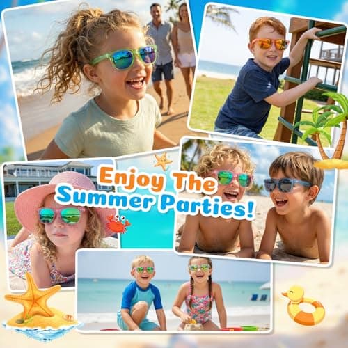 Froman Kids Sunglasses Bulk, 24 Pack Party Favors for Boys and Girls Ages 3-8, Neon Colors with UV 400 Protection, Birthday Goodie Bag Stuffers - Thumbnail 6