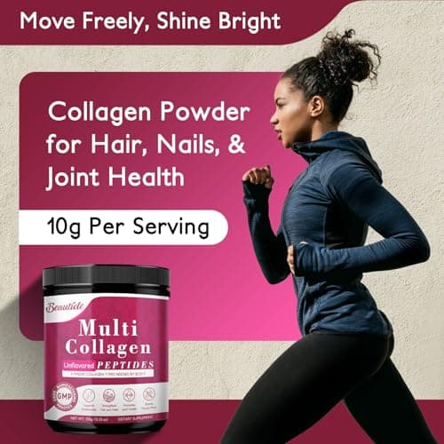 BEAUTIDE Collagen Peptides Powder for Women – Hydrolyzed Collagen with Vitamin C for Skin Hydration - Supports Hair, Nails & Joints Health – Unflavored, Keto Friendly, 35 Servings - Thumbnail 5