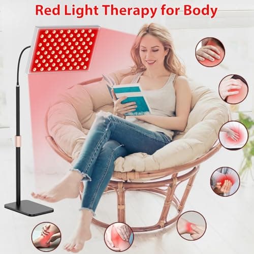 Red Light Therapy for Body and Face, Infrared Light Therapy Lamp 660nm Red Light and 850nm NIR LED Panel Light with Adjustable Stand, Infrared Redlight Therapy Device for Full Body Skin at Home - Thumbnail 2