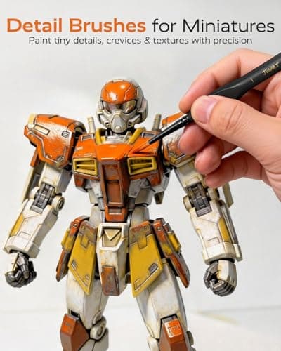 JusArt 24-Piece Detail Paint Brush Set, Miniature Paint Brushes for Models, Acrylic Oil Watercolor, Professional Fine Detail Brushes for Adults & Miniature Painters - Thumbnail 3