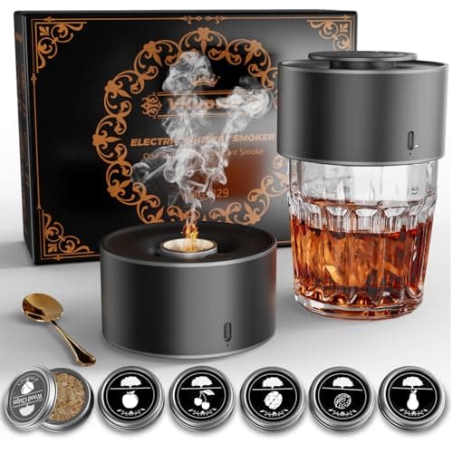Electric Whiskey Smoker Kit Built-in Torch, No Butane Needed - Rechargeable Cocktail Old Fashioned Smoker Kit with 6 Wood Chips, Bourbon Drink Smoker Infuser Set, Gifts for Men Dad Husband - Image 1
