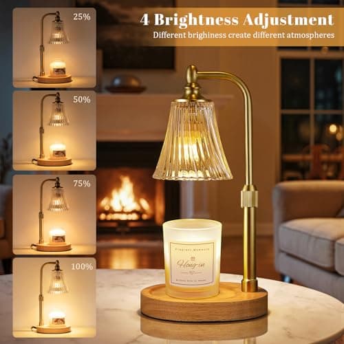 Candle Warmer Lamp with Timer Dimmable,Birthday Gifts for Women Mom Sister,Adjustable Height Wax Melt Warmer for Jar Candles,House Warming Gifts New Home,Ideal for Office,Dorm,Bedroom Home Decor - Thumbnail 3