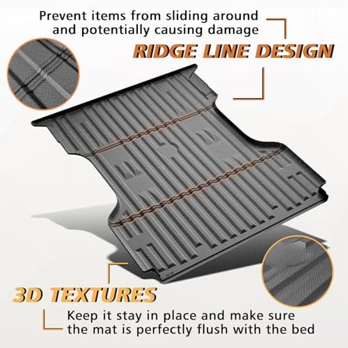 TripleAliners Truck Mat Compatible with 1999-2016 Ford Super Duty F250/F350/F450 6.8FT Accessories, Truck Bed Mat Heavy Duty Custom Fit All Weather Protection TPE Pickup Liner - Thumbnail 2