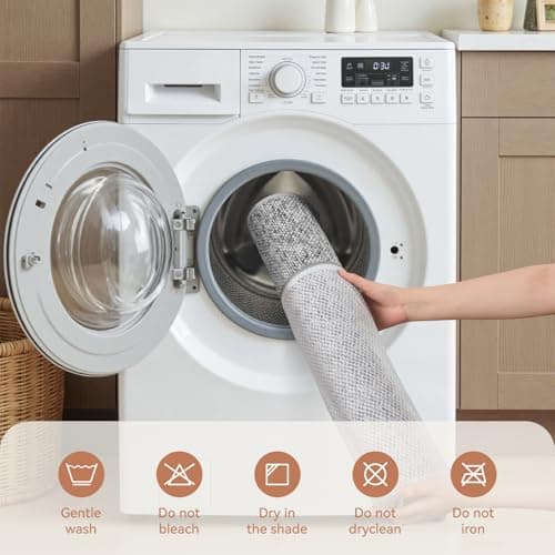 PADOOR Thin Bathroom Runner 17"x59", Braided Bath Mats for Bathroom fits Under Door, No-Slip Rubber Bath Rugs, Machine Washable & Quick Dry Absorbent Bath Mat (Grey) - Thumbnail 6