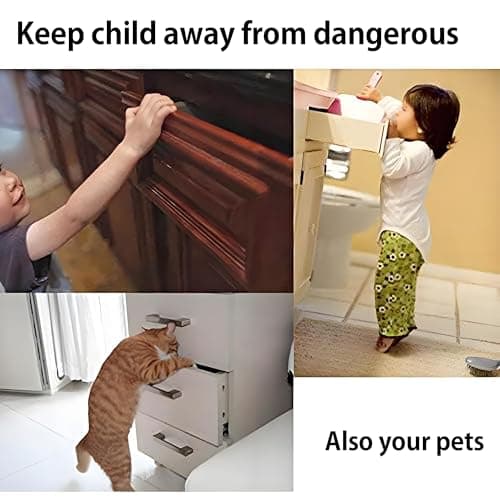 Drawer Lock RFID Card NFC Hidden Cabinet Lock for Kitchen Pantry Furniture eLinkSmart Cupboard Door with Bluetooth APP Child Safety No Drilling Required Black - Thumbnail 3