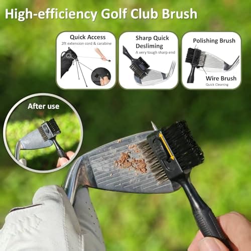 TGWUZZ Golf Gifts for Men and Women, Golf Accessories Set in High-End Case with Gold-Colored Golf Balls, Golf Tees, Brush, Divot Tool, Golf Green Reader, Magnetic Hat Clip, Scorer, Golf Ball Clamp - Thumbnail 5