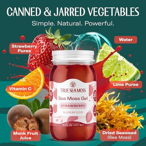 TrueSeaMoss Wildcrafted Irish Sea Moss SuperFood - Made with Premium Sea Vegetables - Vegan-Friendly, Supports Digestive Health - Made in USA (Strawberry, Pack of 1) - Thumbnail 3