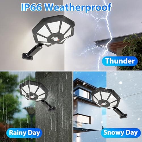 Solar Street Lights Outdoor Waterproof，IP65 Outdoor Solar Lights Dusk to Dawn，168 LED Flood Motion Sensor for Parks Courtyards, 2 Pack - Thumbnail 5