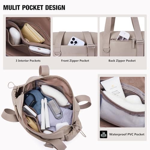 ROULENS Small Gym Bag for Women 2 Set Mini Gym Duffle Bag with Wet Compartment and Coin Wallet, Gym Tote Bag for Workout/Sport/Travel - Thumbnail 3