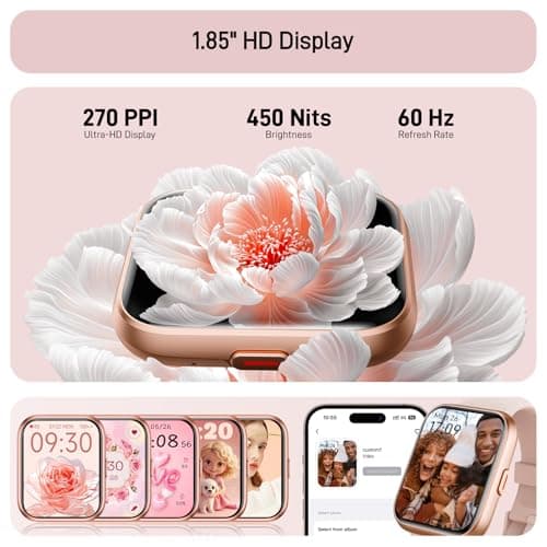 Tensky Smart Watch for Women Android & iPhone, Alexa Built-in, 1.8" Touch Screen Fitness Tracker with Answer/Make Calls, 3ATM Waterproof Heart Rate/Sleep/SpO2 Monitor, Pedometer, 100+ Sport Modes - Thumbnail 2