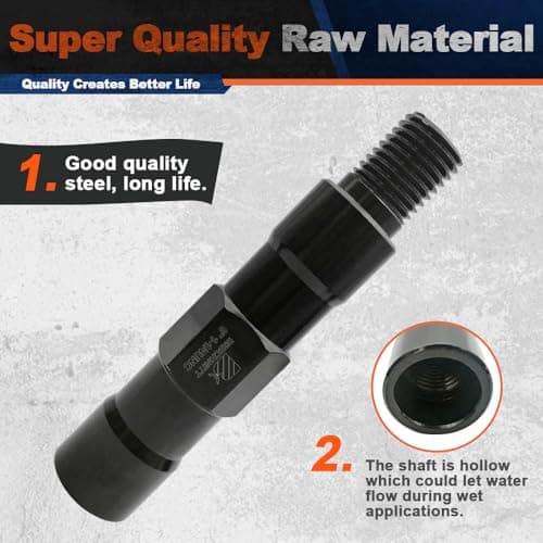 BRSCHNITT Core Drill Bit Extension 6",Diamond Core Drill Bits Extension 1-1/4" - 7 UNC Thread for Use with Core Drill Bit for Drilling Concrete, Reinforced. - Thumbnail 3