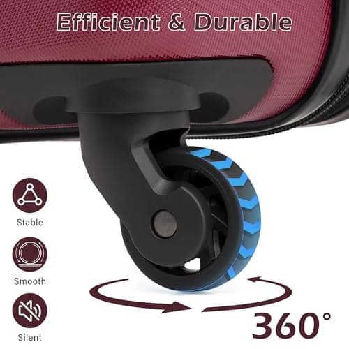 Coolife Luggage Set 3 Piece Hardside PC+ABS Suitcase with TSA Lock, Expandable Large Checked Luggage, Lightweight Rolling Carry On with Spinner Wheels(20/24/28 Inch, Radiant Pink) - Thumbnail 5