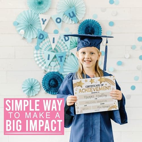 Classroom Award Certificates for Students -25 Certificate of Achievement Awards, Premium Real Gold Foil Certificate Paper, Preschool Graduation Certificates, Kindergarten Diploma, Star Student Honors - Thumbnail 5