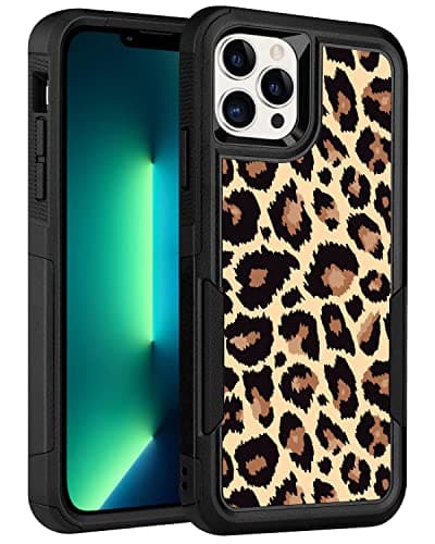LOQUPE Designed for iPhone 13 pro max,Heavy-Duty Tough Rugged Lightweight Slim Shockproof Protective Case for iPhone 13 pro max 6.7 Inch,Women Girls,Cute Leopard Print Pattern - Image 1