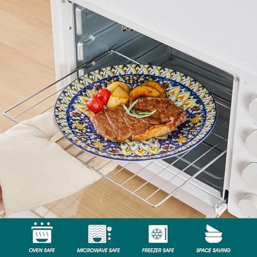 vancasso 24 Pieces Dinnerware Sets, Plates and Bowls Set, Porcelain Dishes Set for 6, Microwave and Dishwasher Safe, Scratch Resistant, Bohemian Style Dining Ware Service for 6, Series SIMI - Thumbnail 4