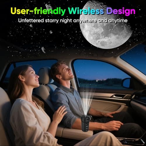 Galaxy Projector for Car,4 in 1 Portable Car Roof Star Projector,360° Rotating Galaxy Light Projector with Adjustable Knob for Car,Gifts,Room Decor - Thumbnail 3