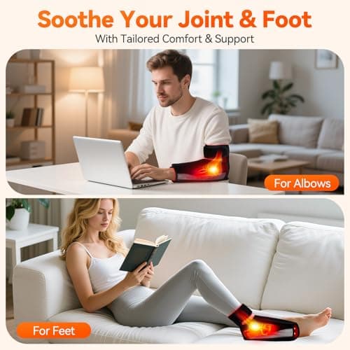 Puroth Red Light Therapy for Feet, Infrared Light Therapy Feet Wrap with 660nm 850nm Near Infrared, 5 Adjustable Brightness Timer, 3 Modes for Foot Ankle Heel, Up to Foot Size 12, Valentines Day Gifts - Thumbnail 3