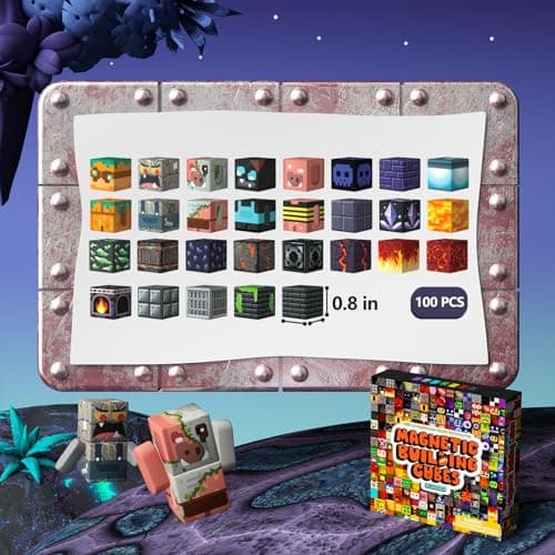 idoot 100PCS Magnetic Blocks - STEM Magnet Building Toys for Kids 3+, Birthday Gifts for Boys & Girls (0.8inch) - Thumbnail 5