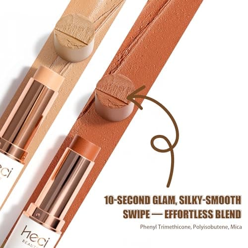 HECI BEAUTY Tinted Foundation Stick, Balm to Cream Foundation with Light to Medium Coverage, Infused with Hydrating Ingredients, Medium Dark 04, 0.25 oz - Thumbnail 2