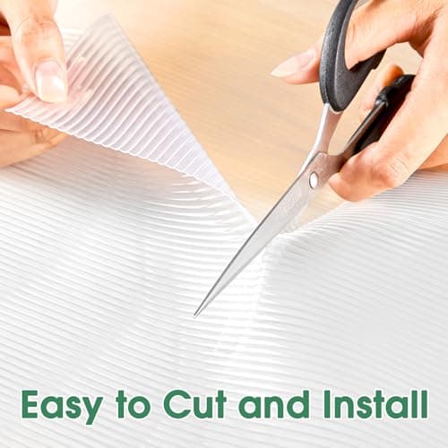 Drawer and Shelf Liner for Kitchen Cabinets, Non Adhesive Non Slip EVA Cabinet Liner Mat, Clear Waterproof Washable Cut to Size Shelf Liner for Pantry, Refrigerator, Desk and Storage, 12" x 120" - Thumbnail 5