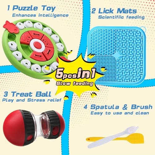 Goohomeey Dog Puzzle Feeder for Small/Middle Breeds - Adjustable Treat Dispenser Funny Slow Feeder Puppy Enrichment Training Toy Pet Interactive Toys Lick Mat Dogs to Keep Dog/Cat Busy - Thumbnail 3