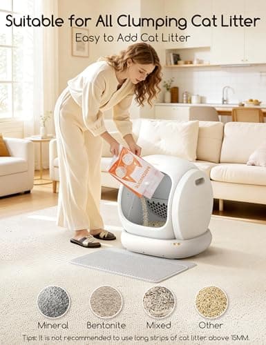 Meowant Self Cleaning Cat Litter Box - Open-Top Automatic Litter Box with APP, 0 Risk of Stuck Cats, Safer Automatic Litter Boxs, Low Entrance for Multiple Cats - Thumbnail 5