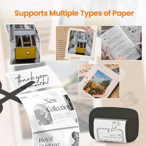 NULLTONEX Label Maker Machine with Tape: Portable Sticker Printer, Support Continuous Label, Sticker Maker Machine with Multiple Templates for Home, Kitchen, School, Office Organization, Black - Thumbnail 4