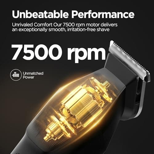 Yineel HC600 Beard Trimmer for Men, All-in-One Cordless Grooming Kit, Waterproof Electric Razor & Hair Clipper for Face Mustache Body Nose Hair Trimming, Precision Blades, Gifts for Men Barber - Thumbnail 6