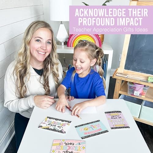 Hadley Designs Teacher Thank You Cards with Envelopes -24 Teacher Appreciation Cards Bulk, Cute Thank You Notes from Students, Teacher's Day End of School Year Christmas & Valentines Card for Teachers - Thumbnail 4