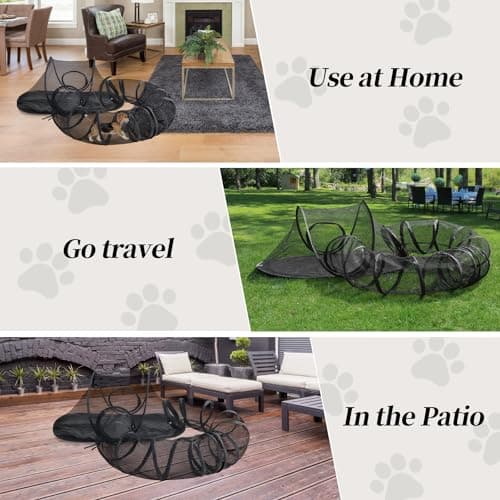 Rest-Eazzzy Outdoor Cat Enclosures, Portable Cat Tent for Outside Enclosure for Indoor Cats, Catio Outdoor Cat Enclosure for Kitty and Small Animals, Cat Playpen with Tunnel, Storage Bag - Thumbnail 3