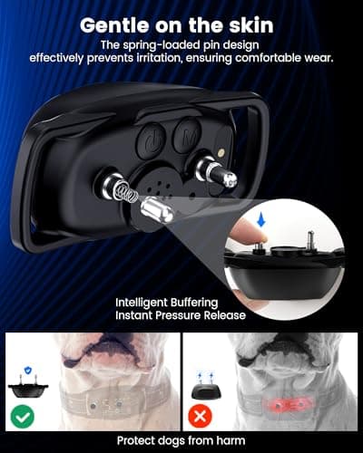 Anti Bark Collar for Dogs 8-150 lbs for Large, Medium and Small Dog, Rechargeable Static Shock Anti Bark Collar for Dogs 8-150 lbs with Remote, 5 Sensitivities, Beep Vibration Modes, IP67 Waterproof - Thumbnail 5