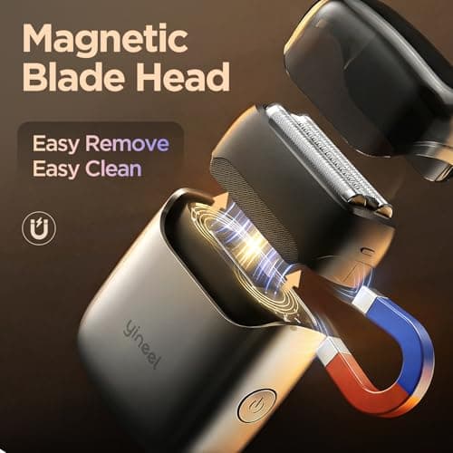 Yineel VT100 Electric Foil Shavers for Men, Pocket-Sized with Case, Mini Electric Razor for Close Face Shaver, 3 Floating Blades, IPX7 Waterproof & Travel-Friendly/Home Use, Gifts for Men - Thumbnail 6