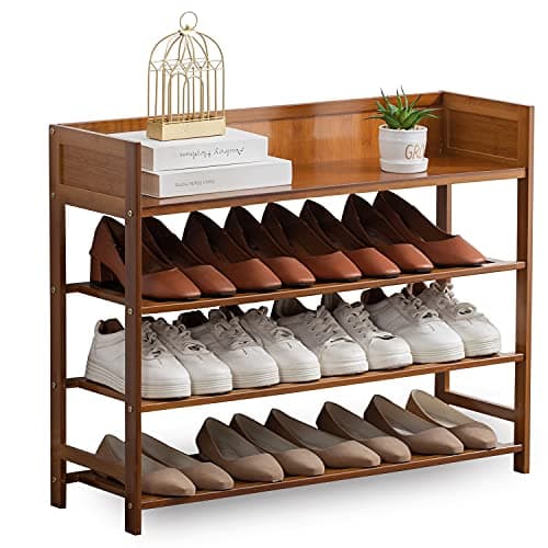 latifolia Bamboo Shoe Rack, 4-Tier Shoe Rack Organizer for Entryway Hallway Closet, Brown(31.50''L) - Image 1