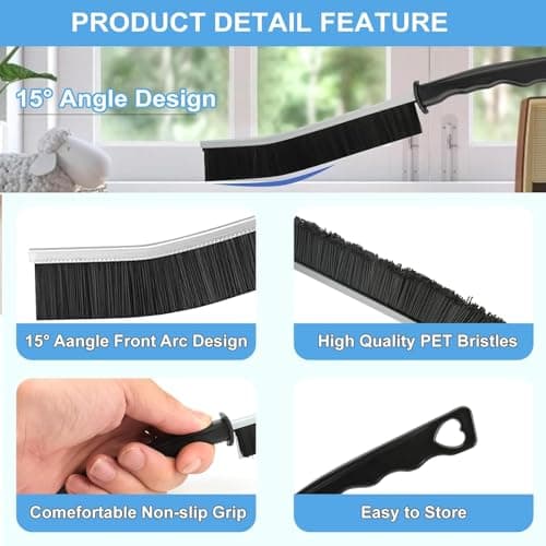 LSLCQW Hard Bristle Crevice Cleaning Brush, Small Cleaning Brushes, Grout Cleaner Brush, Toilet Brush, Scrub Brush for Shower Tile, Skinny Gap Cleaning Tools for Household Use, Bathroom, Kitchen (3) - Thumbnail 5