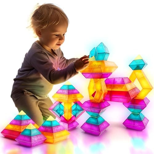 30-Piece Building Blocks Set for Kids - STEM Preschool Learning Activities Ages 3-6 Years Old, Light Table Compatible Educational Stacking Toys - Image 1