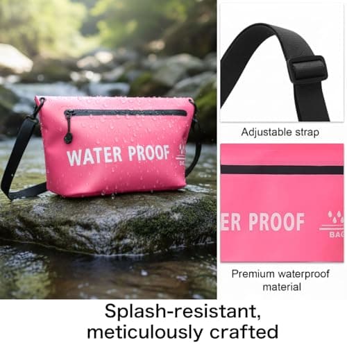 UOEPOWA Splash-Resistant Travel Toiletry Bag, Lightweight Organizer Pouch with Shoulder Strap, Portable Storage Bag for Beach - Thumbnail 6