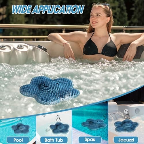 MTWEAR Hot Tub Scum Absorber, Hot Tub Accessories, Spa & Pool Scum Eliminating Balls,Hot Tub Scum Sponge for Hot Tub Oil Absorbing Sponge for Hot Tub Skimmer, Hot Tub Sponge Scum Remover (Flower) - Thumbnail 4
