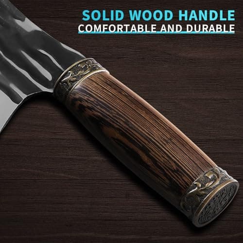 Plys Meat cleaver knife for butcher: Chinese hand forged kitchen Knives High carbon Stainless steel Meat and vegetable knife - Thumbnail 3