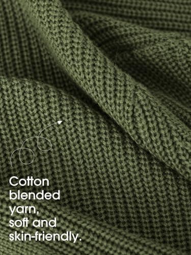 EXLURA Womens 2025 Knit Cardigan Sweaters Spring Fall Crewneck Open Front Button Jacket Fashion Outerwear Coats with Pockets Green - Thumbnail 6