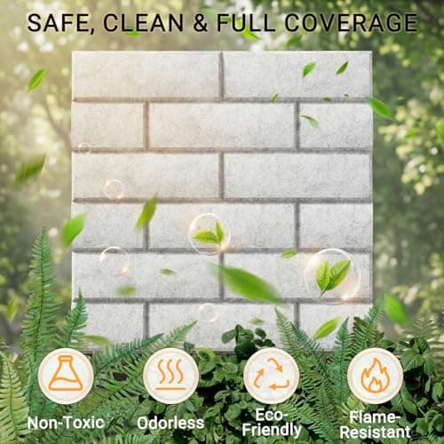 8 Pack Brick Acoustic Panels with Self Adhesive, 16" x 16" x 0.4" High Density Sound Absorbing Foam Panels for Walls, Noise Reduction for Home Studio & Office –Silver-Gray - Thumbnail 6