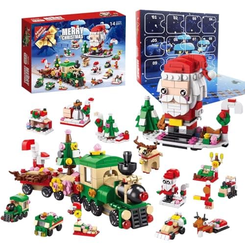 2025 Christmas Advent Calendar, 6 IN 1 Santa Claus Train Building Blocks, 12 Days Countdown Calendar Toy for Kids, Christmas Building Toys Party Favors, Kids Christma Gifts for Boys & Girls - Image 1