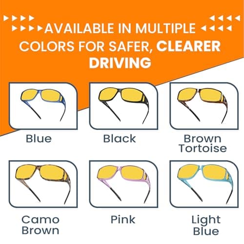 Success Eyewear Night Driving Glasses Anti Glare Polarized Night Vision Yellow Tint Glare Reducing Fit Over Driving Sunglasses Men Women - Thumbnail 5