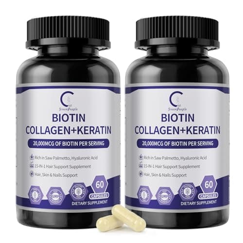 GPGP GreenPeople Biotin | Collagen | Keratin - Hair Growth biotin 20000MCG-Hair, Skin & Nails with Multivitamins & Minerals for Men & Women - 120 Capsules - Image 1